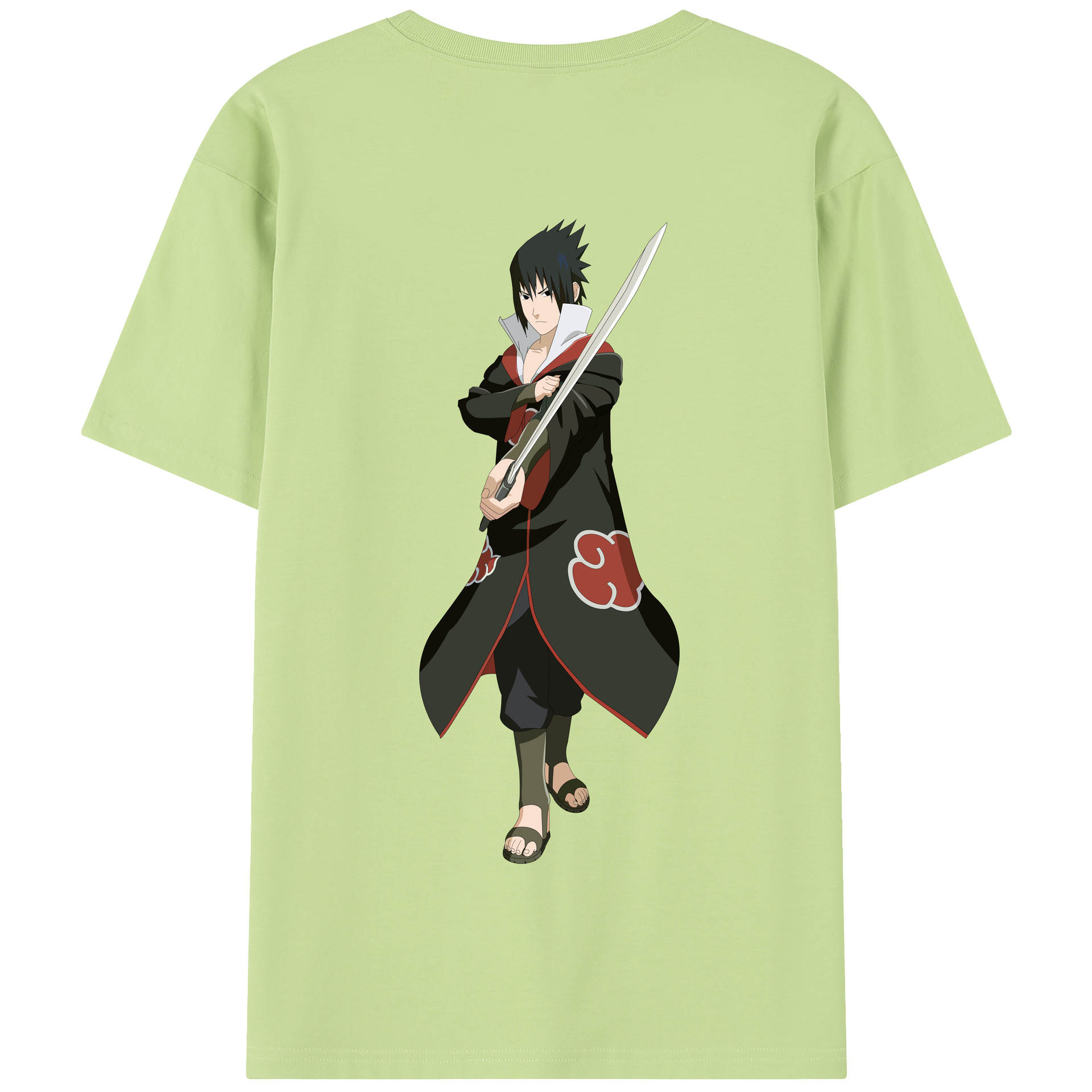 （画像用） NARUTO -ナルト- うちは サスケ Uchiha Sasuke 綿100％半袖Tシャツ（背面プリント）